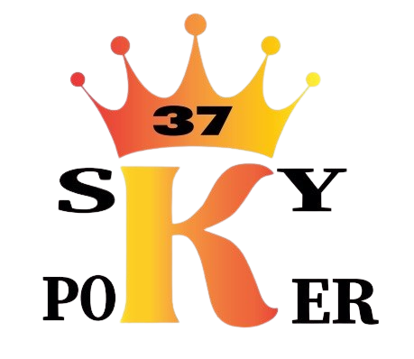 Logo SkyPoker37 — couronne et K, lettres noires